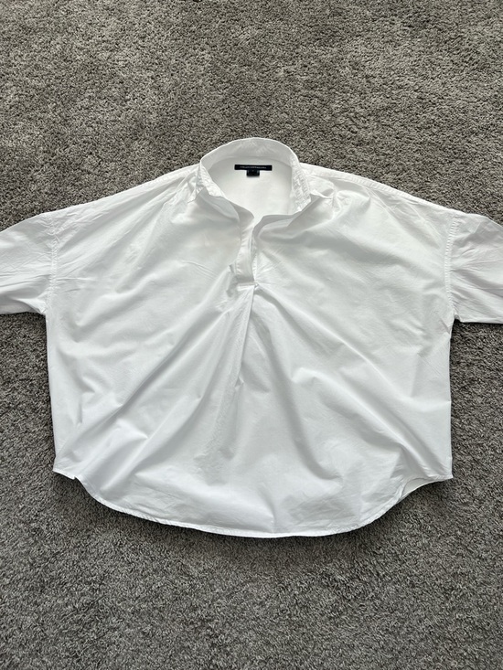 French Connection Women’s White Rhodes Poplin Long-Sleeve Popover Shirt - Size M - Picture 2 of 11